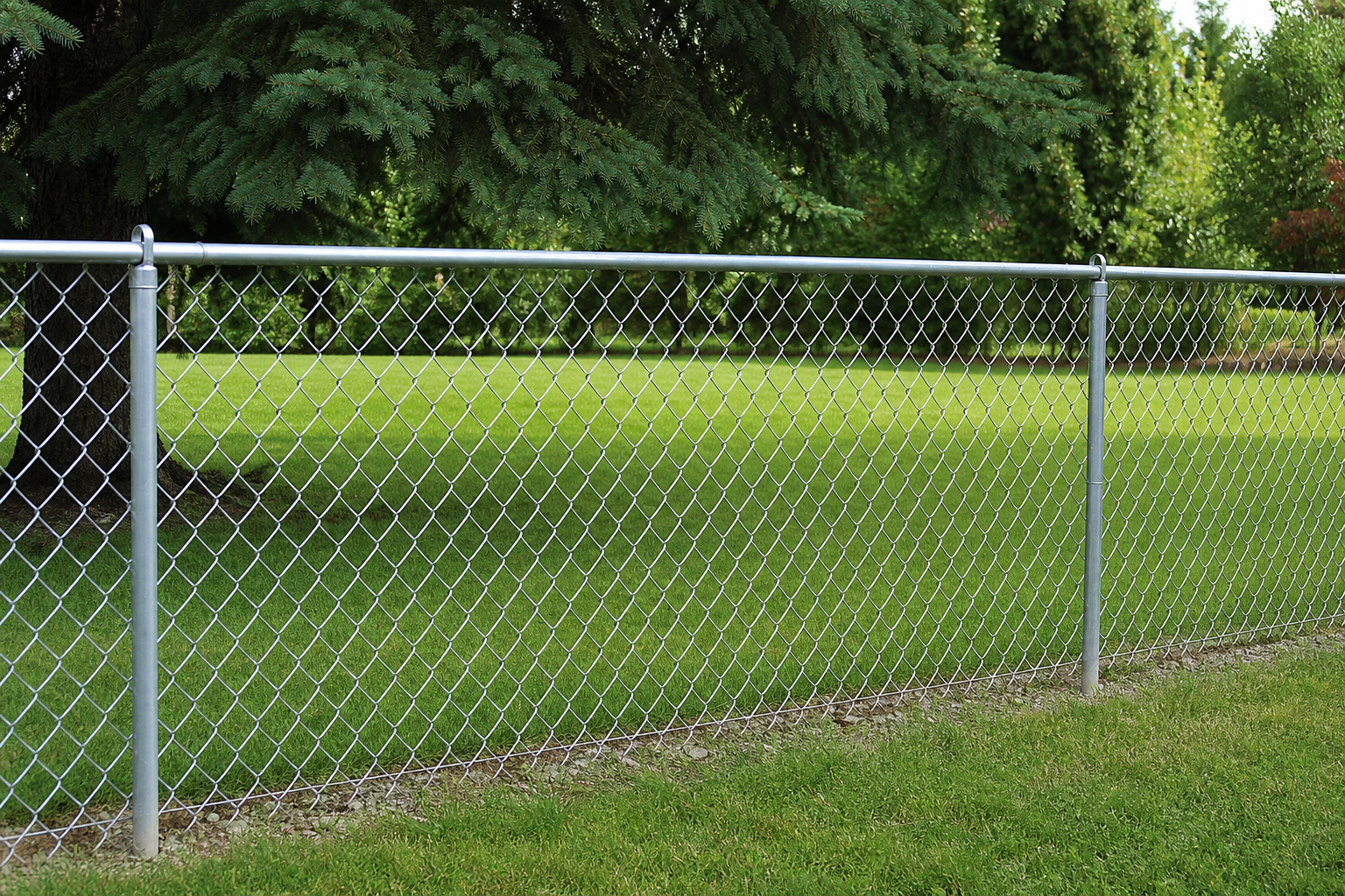 Chain link fence installation