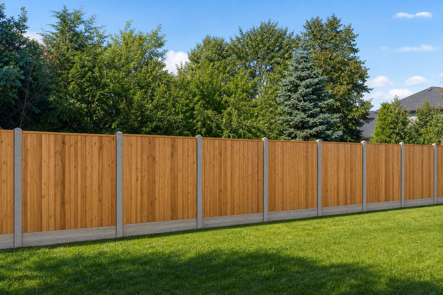 Wood privacy fence installed along a residential property line in Fort Worth